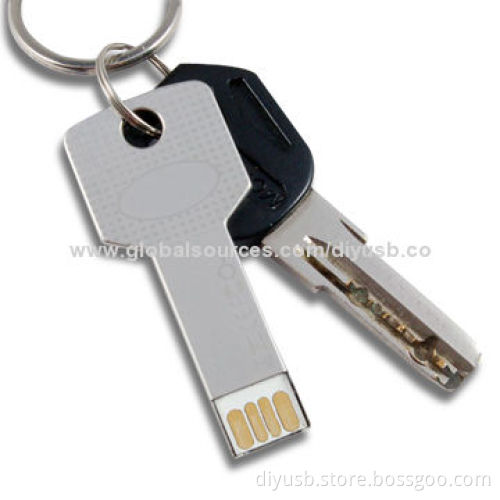 Key-shaped 4GB USB Flash Drive, Supports Plug-and-play Function, Customized Colors Available